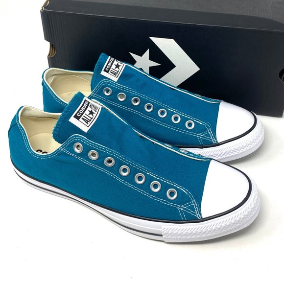 Converse Womens CTAS SLIP On Low Top Sneaker Blue Bright Spruce Size 6.5 170158F - Picture 8 of 11
